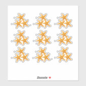 Orange Seesterne Ausschnitt-Aufkleber Aufkleber (Blatt)
