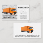 Orange Semi Trucking Services Bau Visitenkarte (Vorne/Hinten)