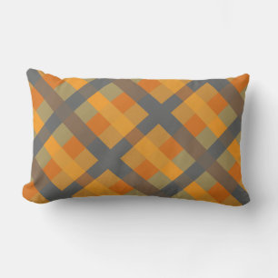 Orange Senf Navy Aquamarin Streifen Lendenkissen