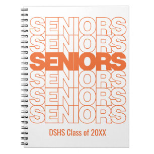 Orange Seniors Seniors Seniors Notebook Notizblock