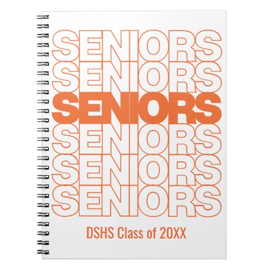 Orange Seniors Seniors Seniors Notebook Notizblock (Vorderseite)
