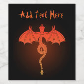 Orange Serpent Dragon Weinetikett (Einzelnes Label)