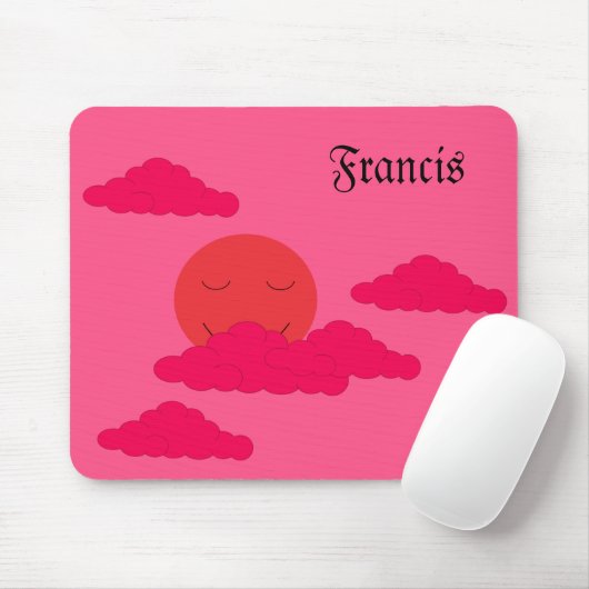 Orange Setting Sun in Red Sky: Mousepad (Mit Mouse)