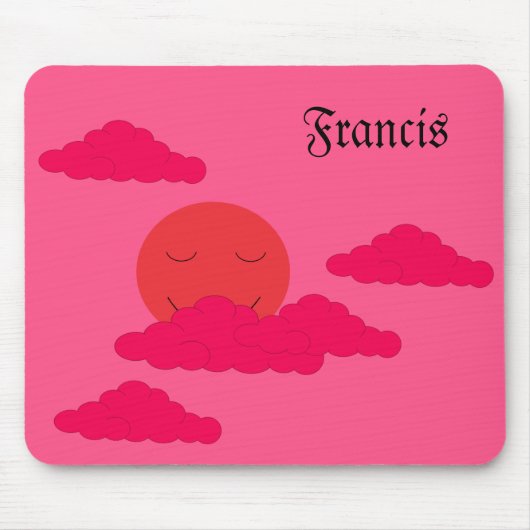 Orange Setting Sun in Red Sky: Mousepad (Vorne)