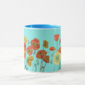 Orange Shabby Poppy Blume Mum Daughter Tasse Aqua (Zentrum)