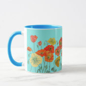 Orange Shabby Poppy Blume Mum Daughter Tasse Aqua (Links)