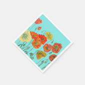 Orange Shabby Poppy Dekor Serviette Napkins Aqua. (Ecke)