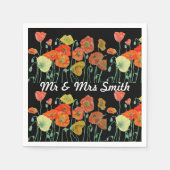 Orange Shabby Poppy Dekoration Serviette Napkins B (Vorderseite)