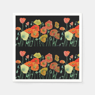 Orange Shabby Poppy Dekoration Serviette Napkins B