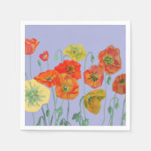 Orange Shabby Poppy Lavender Lila Serviettes Serviette (Vorderseite)