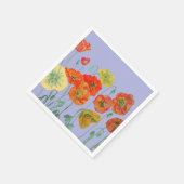 Orange Shabby Poppy Lavender Lila Serviettes Serviette (Ecke)