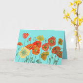 Orange Shabby Poppy Watercolor Traumstrecke Airolo Karte (Gelbe Blume)