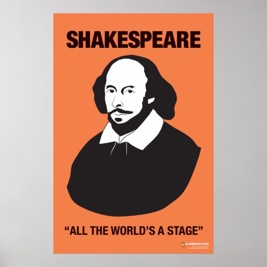 Orange Shakespeare Classroom Poster (Vorne)