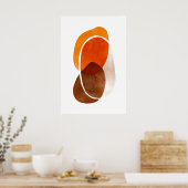 Orange Shapes Art Print Layered Rounded Forms Poster (Küche)