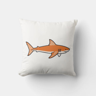 Orange shark Throw Pillow Kissen