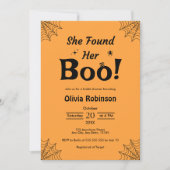 Orange She fand ihr Boo Halloween Brautparty Einladung (Vorderseite)