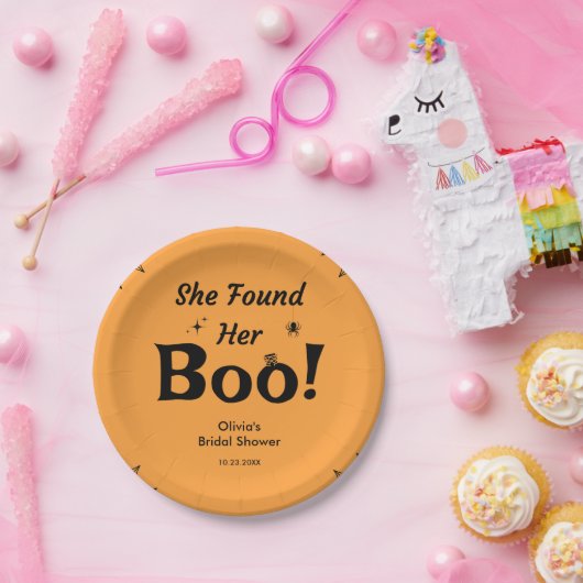 Orange She fand ihr Boo Halloween Brautparty Pappteller (Party)