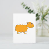 Orange Sheep Postkarte (Stehend Vorderseite)