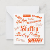 Orange Sheffey Schriftartes - 9569 Mitteilungskarte (Vorderseite)