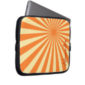 Orange Sherbet Sunburst "Add Your Name" Laptopschutzhülle (Vorne Rechts)