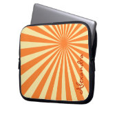 Orange Sherbet Sunburst "Add Your Name" Laptopschutzhülle (Vorderseite Links)
