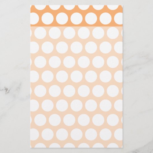 Orange Sherbet und White Polka Dots Briefpapier (Vorderseite)
