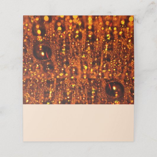 Orange Shimmer Lights Platzkarte (Außenseite Aufgefaltet)