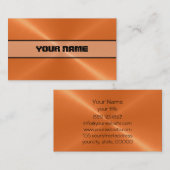 Orange Shiny Stainless Steel Metal Visitenkarte (Vorne/Hinten)