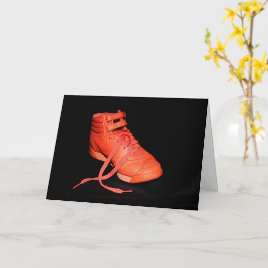 Orange Shoe Glad arbeite ich für Sie? Boss's Day Karte (Gelbe Blume)