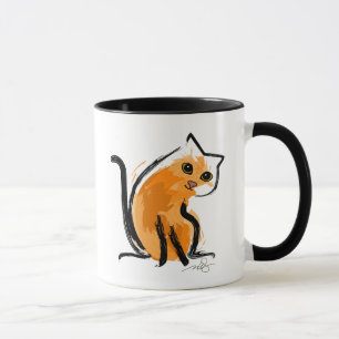 Orange Sie eine Katze Tasse