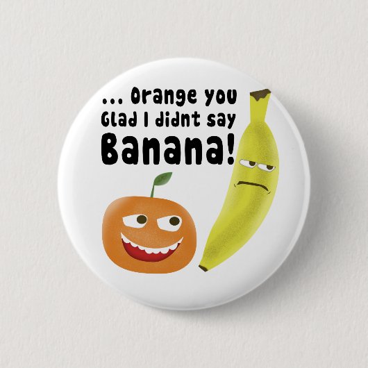 Orange Sie froh Button (Vorderseite)