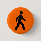 Orange Sie froh Button (Vorderseite)