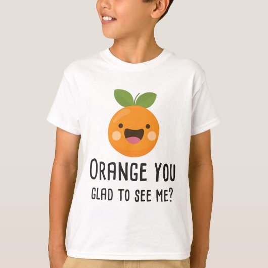 Orange Sie froh, mich zu sehen lustige T-Shirt (Vorderseite)