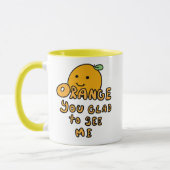 Orange Sie froh zu trinken Tasse (Links)