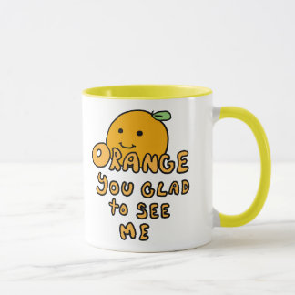 Orange Sie froh zu trinken Tasse