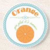 Orange Sie genießen den Sommer mit türkisfarbenen Getränkeuntersetzer (Vorne)