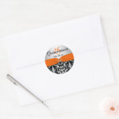 Orange, Silber, schwarzer Damast, Sticker (Umschlag)