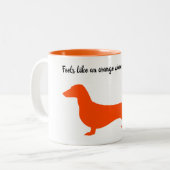 Orange Silhouette Dackel Tasse (Vorderseite Links)