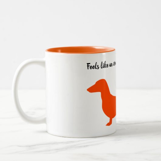Orange Silhouette Dackel Tasse (Links)