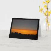 Orange Silhouette Skyline Karte (Gelbe Blume)