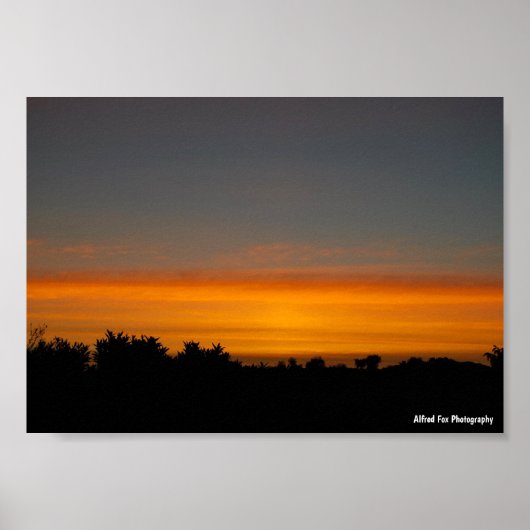 Orange Silhouette Skyline Poster (Vorne)