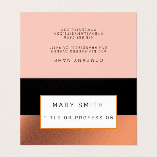 Orange Silver Black Luxury Visitenkarten (Außenseite Aufgefaltet)