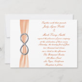 Orange Silver Infinity Wedding Einladung (Vorderseite)