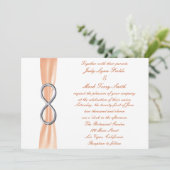 Orange Silver Infinity Wedding Einladung (Stehend Vorderseite)