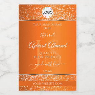 Orange Silver Logo Initials Glitzer Produktmarken Lebensmitteletikett