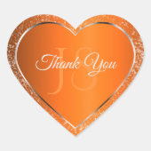 Orange Silver mit Glitzer Initials Niedlich Vielen Herz-Aufkleber (Vorderseite)