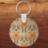 Orange Silver Vintage Tapete Schlüsselanhänger (Vorderseite)