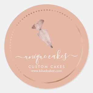 Orange Simple Bakery-Logo Konditor Runder Aufkleber