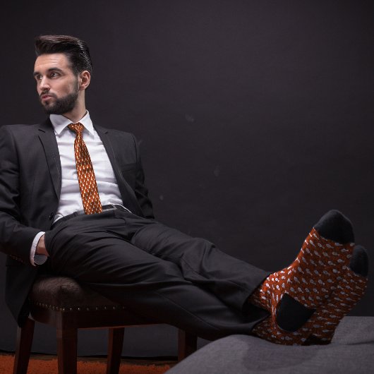 Orange Simple Bowling Button Design Krawatte