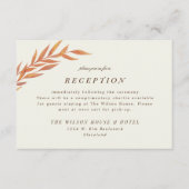 Orange Simple Branch Hochzeitsempfang Save The Date (Vorderseite)